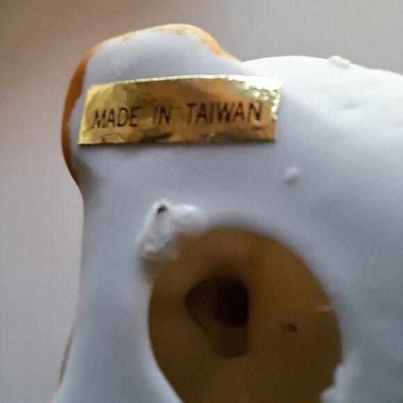 Vintage Geese Pair Porcelain Ornament Christmas Tree Blue Bows 80s Countrycore - Picture 7 of 7